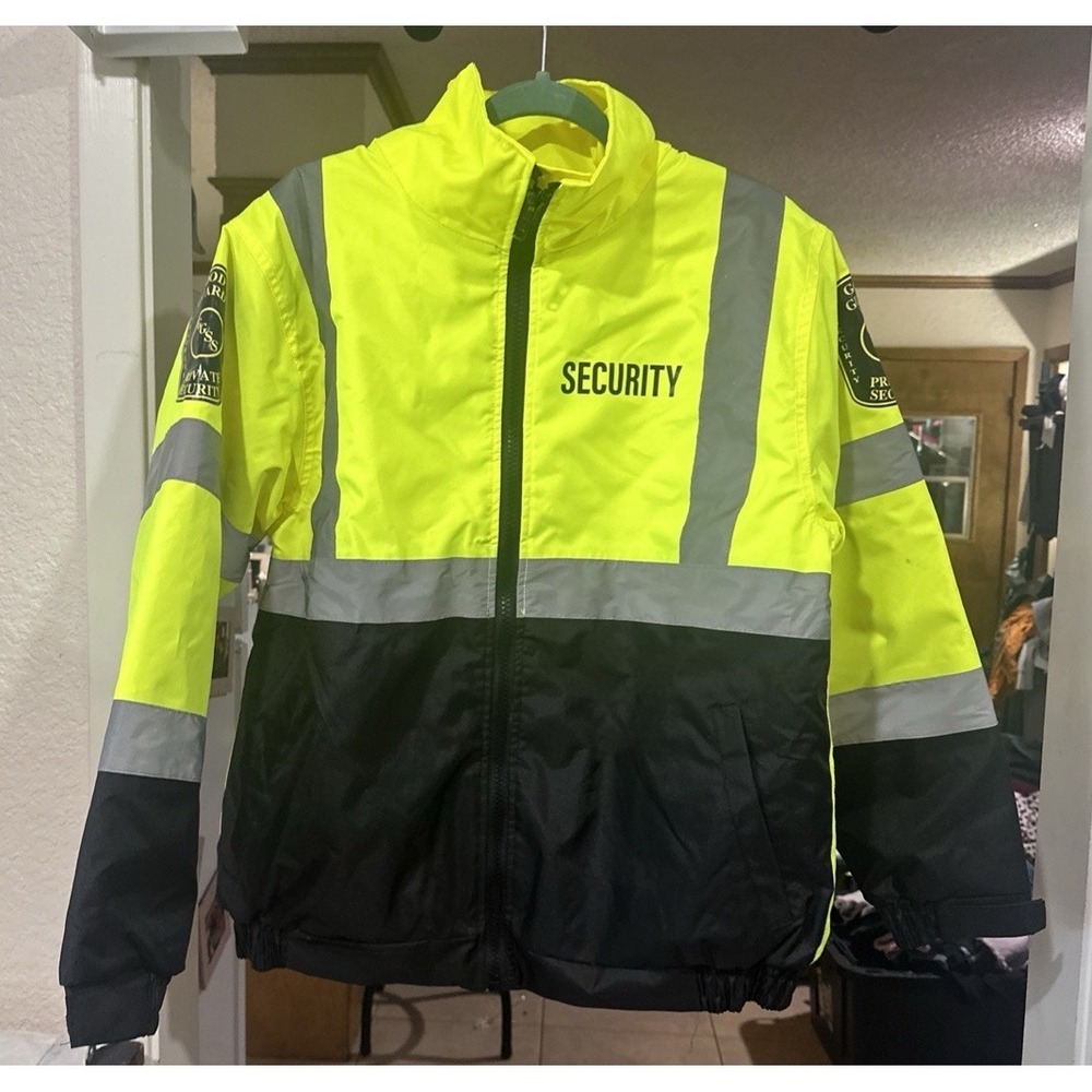 Hi Vis NEW  Good Guard  Sz S Security Safety Waterproof‎ Windbreaker Jacket